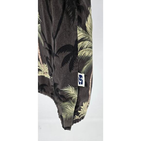Honolulu Surf Co All Over Print Palm Tree Button Down Shirt Mens Large Vacation - Picture 5 of 7